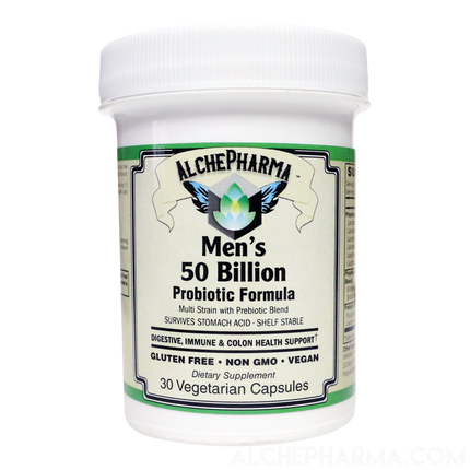 Men's 50 Billion Probiotic Formula ( Proprietary Lactobacillus, Bifidobacterium Blend ) W/ New Preservation Technology-AlchePharma