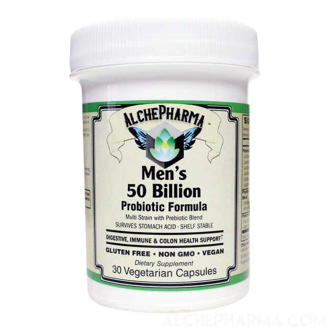 Men's 50 Billion Probiotic Formula ( Proprietary Lactobacillus, Bifidobacterium Blend ) W/ New Preservation Technology-AlchePharma