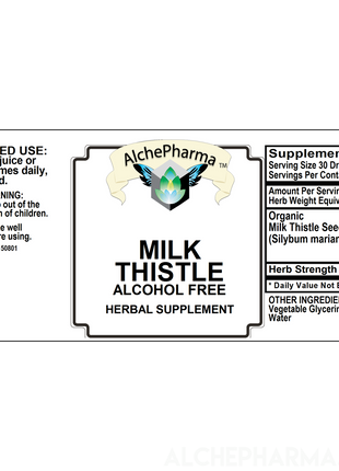 Milk Thistle (Alcohol Free ) w/ Organic Milk Thistle Seed HSR 1:3 Parve K-1604-AlchePharma