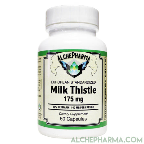 Milk Thistle Extract Plus ( European standardized, EUROMED S.A.	 ) , Standardized to 80% Silymarin providing 140mg per capsule-Herb-AlchePharma