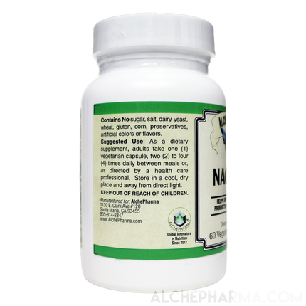 N-acetyl cysteine (NAC) 600mg Active w/ Co-Factors L-Selenomethione and Molybdenum-amino acid-AlchePharma