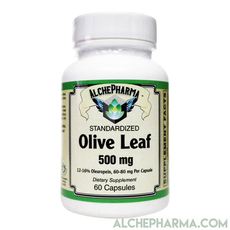 Olive Leaf Extract-500mg European Standardized to 12%-16% oleuropein (60-80mg per capsule)-Herbs-AlchePharma
