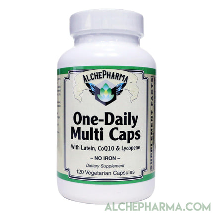 One-Daily Multivitamin Capsules (IRON-FREE) - with FloraGLO® lutein, CoQ10, & Lyc-O-Mato® lycopene-Multi Vitamin-AlchePharma