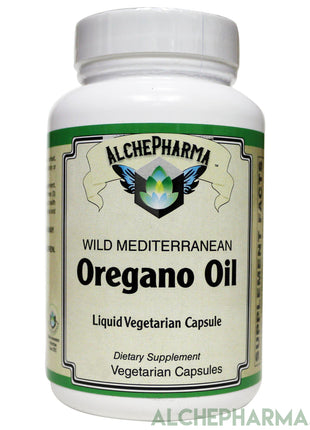 Oregano Mediterranean wildcrafted grown organically ( bio-active component minimum of 60-70% carvacrol ) Oil Liquid Filled Capsules-Herb-AlchePharma