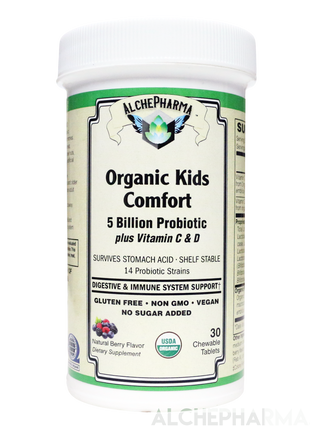 Organic Kids Comfort ( Comprehensive Probiotic -USDA Organic ) Vegan Chewable-Probiotic-AlchePharma
