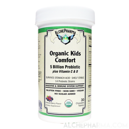 Organic Kids Comfort ( Comprehensive Probiotic -USDA Organic ) Vegan Chewable-Probiotic-AlchePharma