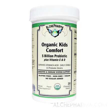 Organic Kids Comfort ( Comprehensive Probiotic -USDA Organic ) Vegan Chewable-Probiotic-AlchePharma