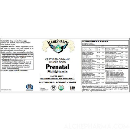 Organic Whole Food Prenatal Multivitamin-Prenatal-AlchePharma
