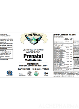 Organic Whole Food Prenatal Multivitamin-Prenatal-AlchePharma