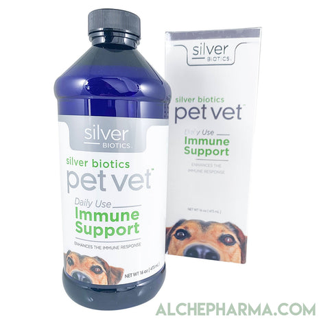Silver Biotics Pet Vet liquid silver immune support for your furry family members.