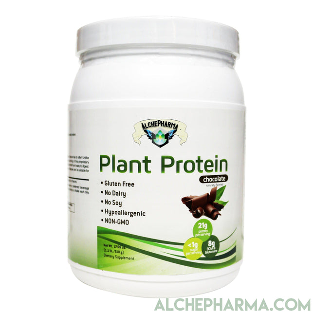 Plant Protein ( Premium Blend ) - No Soy, Hypoallergenic, No Grit ( Featuring Omega 3 Rich Sacha Inchi and Chia )-AlchePharma