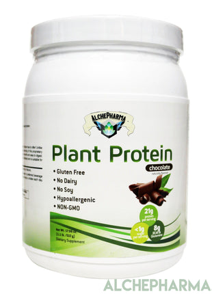 Plant Protein ( Premium Blend ) - No Soy, Hypoallergenic, No Grit ( Featuring Omega 3 Rich Sacha Inchi and Chia )-AlchePharma