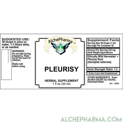 Pleurisy Root Tincture ( Wild Harvested - Asclepias turberosa )-Herb-AlchePharma