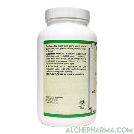 PureWay-C®( contains Vitamin C bound to lipid metabolites) - Non-Acidic 1000 mg Tablets-Anti-Oxidant-AlchePharma