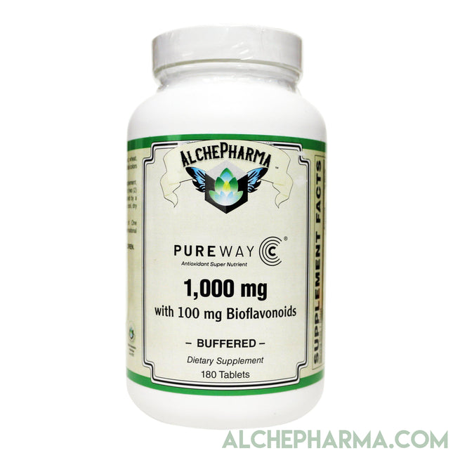 PureWay-C®( contains Vitamin C bound to lipid metabolites) - Non-Acidic 1000 mg Tablets-Anti-Oxidant-AlchePharma