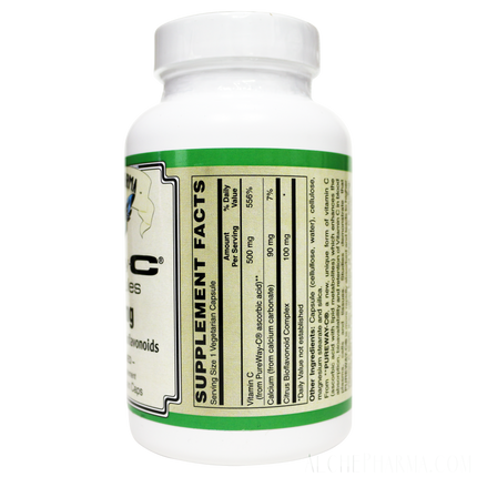 PureWay-C®( contains Vitamin C bound to lipid metabolites) - Non-Acidic 500 mg Caps-Anti-Oxidant-AlchePharma