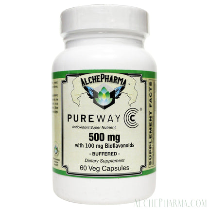 PureWay-C®( contains Vitamin C bound to lipid metabolites) - Non-Acidic 500 mg Caps-Anti-Oxidant-AlchePharma-60 VCaps-AlchePharma