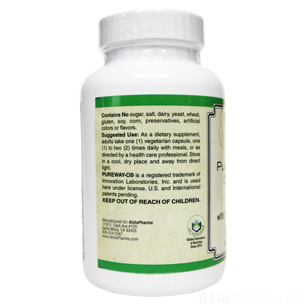 PureWay-C®( contains Vitamin C bound to lipid metabolites) - Non-Acidic 500 mg Caps-Anti-Oxidant-AlchePharma