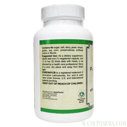 PureWay-C®( contains Vitamin C bound to lipid metabolites) - Non-Acidic 500 mg Caps-Anti-Oxidant-AlchePharma-60 VCaps-AlchePharma