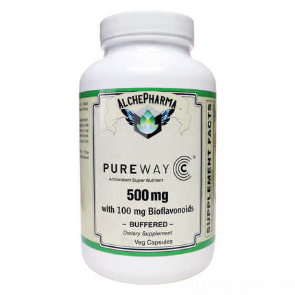 PureWay-C®( contains Vitamin C bound to lipid metabolites) - Non-Acidic 500 mg Caps-Anti-Oxidant-AlchePharma