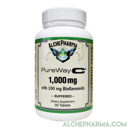 PureWay-C®( contains Vitamin C bound to lipid metabolites) - Non-Acidic 1000 mg Tablets-Anti-Oxidant-AlchePharma