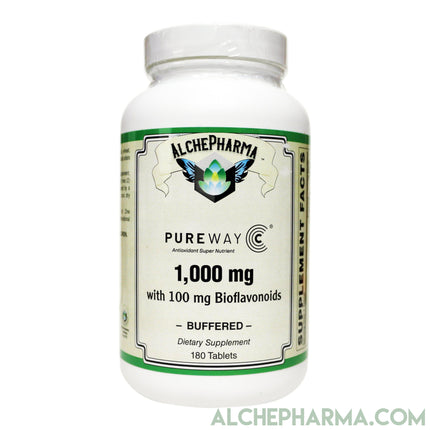 PureWay-C®( contains Vitamin C bound to lipid metabolites) - Non-Acidic 1000 mg Tablets-Anti-Oxidant-AlchePharma