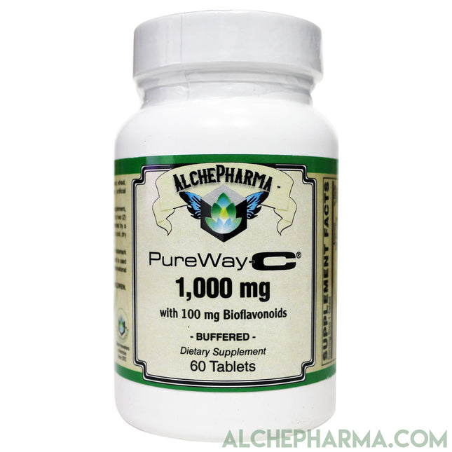 PureWay-C®( contains Vitamin C bound to lipid metabolites) - Non-Acidic 1000 mg Tablets-Anti-Oxidant-AlchePharma