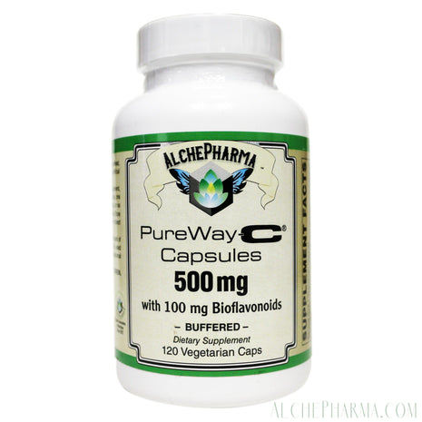 PureWay-C®( contains Vitamin C bound to lipid metabolites) - Non-Acidic 500 mg Caps-Anti-Oxidant-AlchePharma-120 VCaps-AlchePharma
