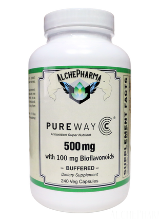 PureWay-C®( contains Vitamin C bound to lipid metabolites) - Non-Acidic 500 mg Caps-Anti-Oxidant-AlchePharma