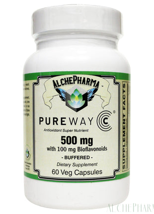 PureWay-C®( contains Vitamin C bound to lipid metabolites) - Non-Acidic 500 mg Caps-Anti-Oxidant-AlchePharma-60 VCaps-AlchePharma