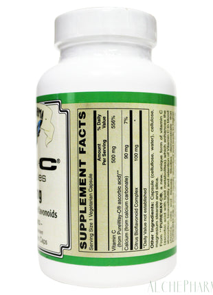 PureWay-C®( contains Vitamin C bound to lipid metabolites) - Non-Acidic 500 mg Caps-Anti-Oxidant-AlchePharma-60 VCaps-AlchePharma