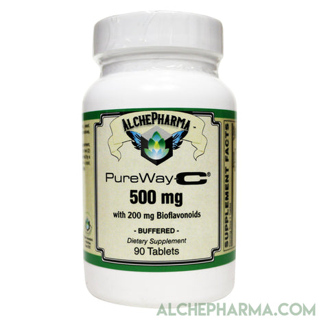 PureWay-C®( contains Vitamin C bound to lipid metabolites) - Non-Acidic 500 mg Tablets-Anti-Oxidant-AlchePharma-90 Tablets-AlchePharma