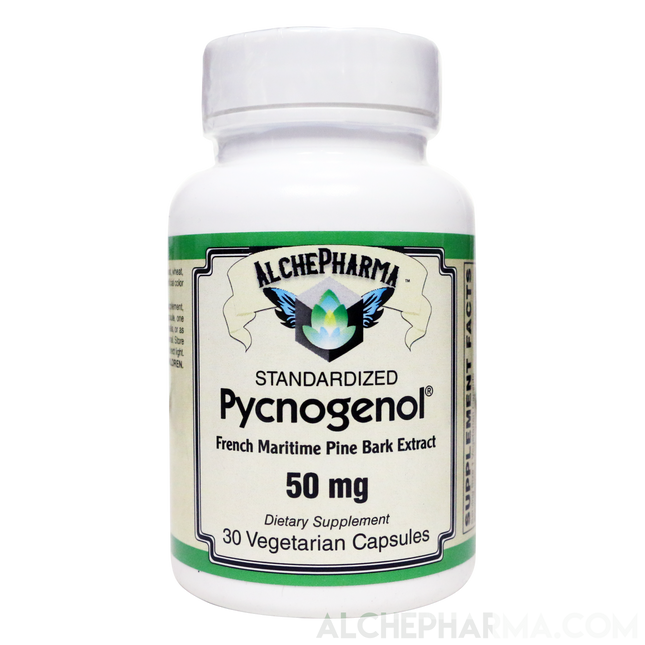 Pycnogenol® High Grade Standardized to 65-75% Procyanidins 50mg - Vcaps-Herb-AlchePharma