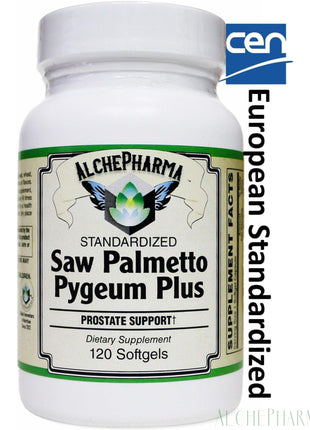 SAW PALMETTO & PYGEUM PLUS-PROSTATE SUPPORT [ European Standardized ]-mens-AlchePharma-120 Softgels-AlchePharma