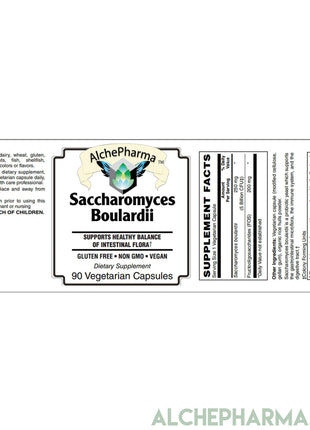 Saccharomyces Boulardii - Non-GMO Project Verified - Dairy Free-Probiotic-AlchePharma