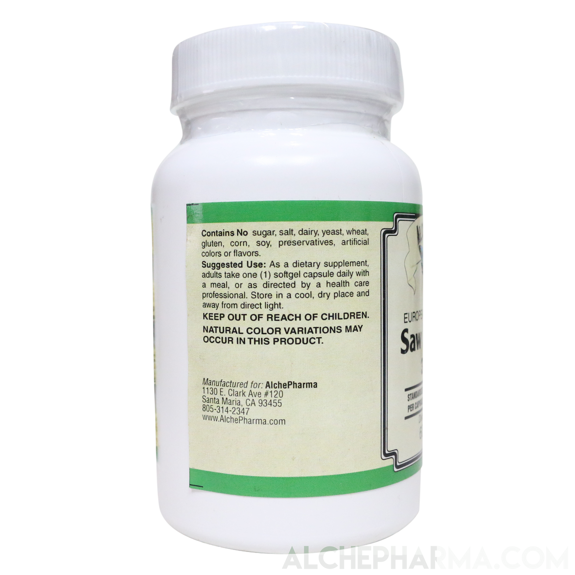 Saw Palmetto Extract 320 mg. ( European Standardized to 8595 Fatty