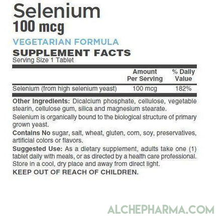 Selenium 100 mcg Vegetarian Formula-Minerals-AlchePharma