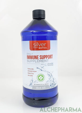 Silver Biotics Daily Immune Support Supplement 10 ppm  Nano Technology 32 fl oz value size