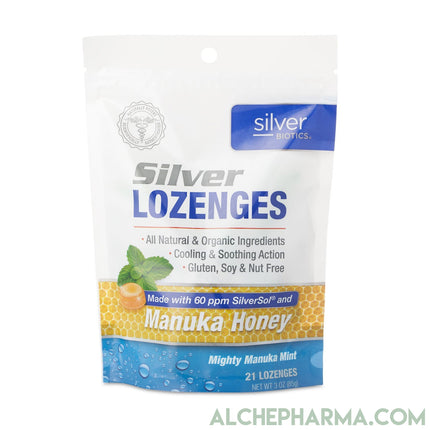 Silver Biotics Brand Silver Lozenges with Vitamin C Manuka Honey