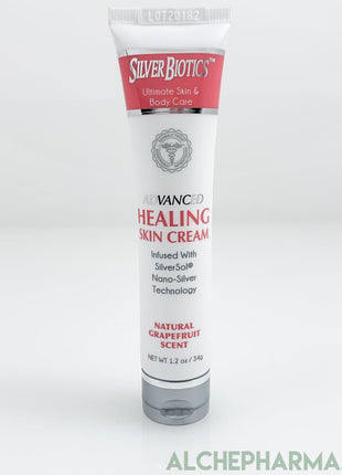 Silver Biotics Healing Skin Cream Infused with SilverSol Nano-Silver Skin Cream Natural Grapefruit Scent 1.2 oz
