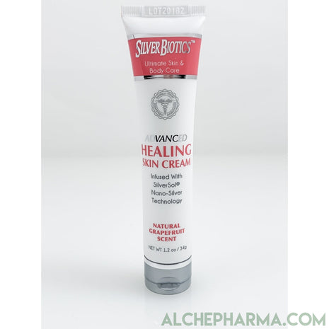 Silver Biotics Healing Skin Cream Infused with SilverSol Nano-Silver Skin Cream Natural Grapefruit Scent 1.2 oz