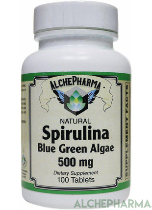Spirulina Natural  (Blue Green Algae) 500 mg 100 Tablets - AlchePharma