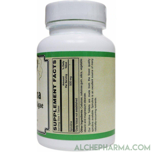 Spirulina Natural  (Blue Green Algae) 500 mg 100 Tablets - AlchePharma