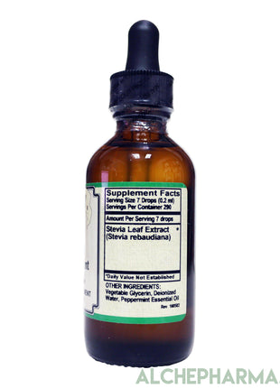 Stevia Peppermint Liquid (Voted Best Tasting) 290 Servings 2 oz, w/ Peppermint Essential Oils-Sweeteners-AlchePharma
