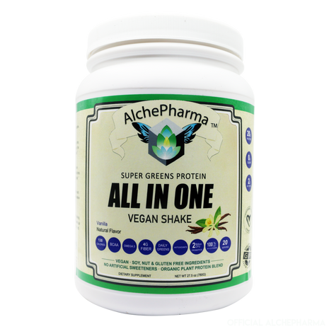 Super Greens Protein ALL IN ONE Vegan Meal Replacement Shake sweetened with Monk Fruit-Protein Powders-AlchePharma