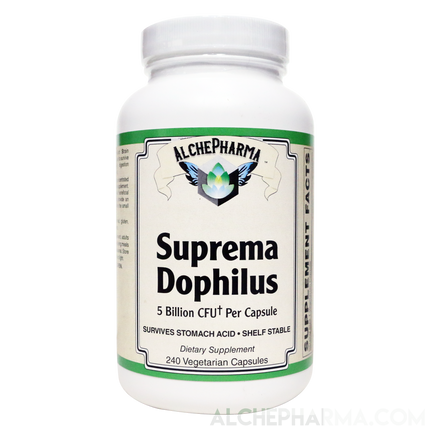 Suprema Dophilus Authentic ( Danisco -BEARS- Poly Matrix Stomach Acid Resistant Strains ) w/ arabinogalactans-Probiotics-AlchePharma