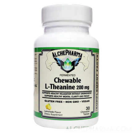 Theanine 200Mg Chewable AlphaWave? Fermented Vegan Lemonade Flavor-Vitamins & Supplements-AlchePharma