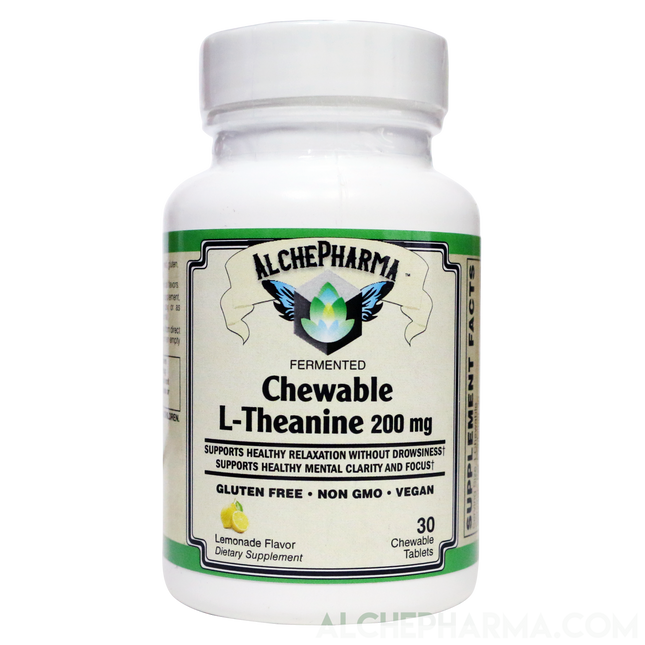 Theanine 200Mg Chewable AlphaWave? Fermented Vegan Lemonade Flavor-Vitamins & Supplements-AlchePharma