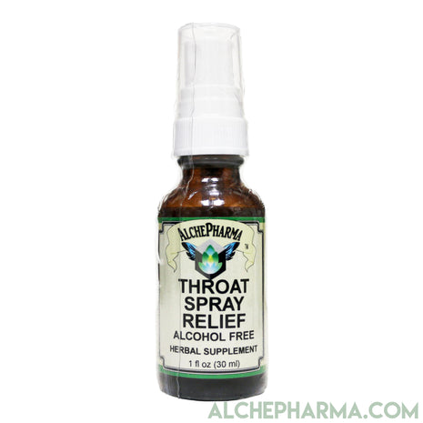 Throat Spray Relief w/ Organic and Wild Crafted herbs / Natural Raspberry-Herb-AlchePharma
