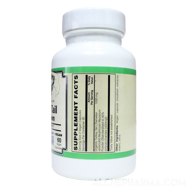 Turkey Tail Mushroom ( Organic Trametes Versicolor ) 40% polysaccharides Vegan-Mushrooms-AlchePharma